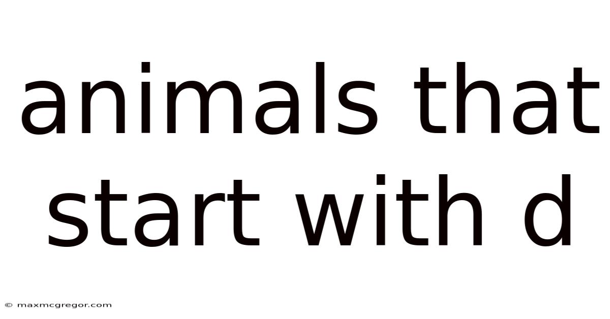 Animals That Start With D