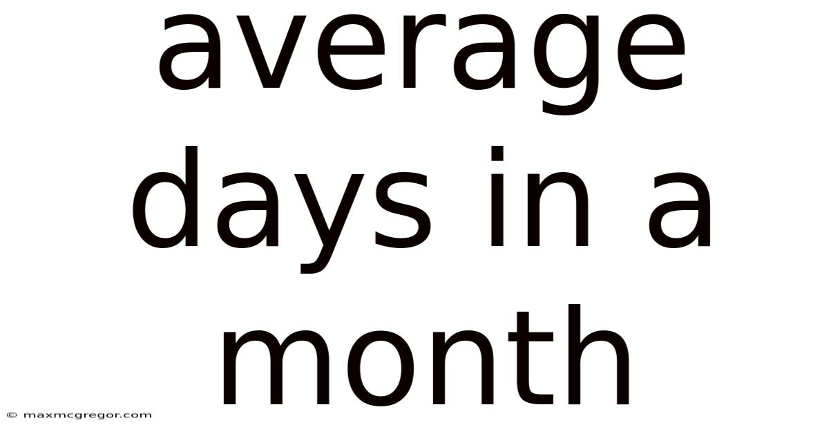 Average Days In A Month