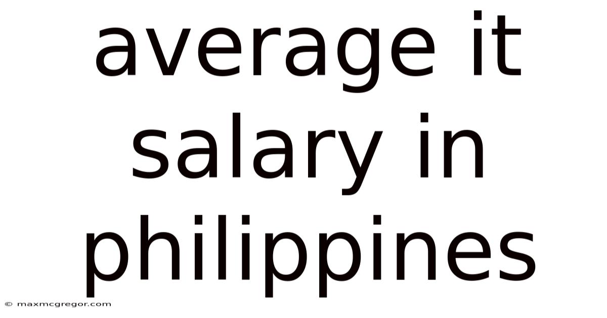Average It Salary In Philippines