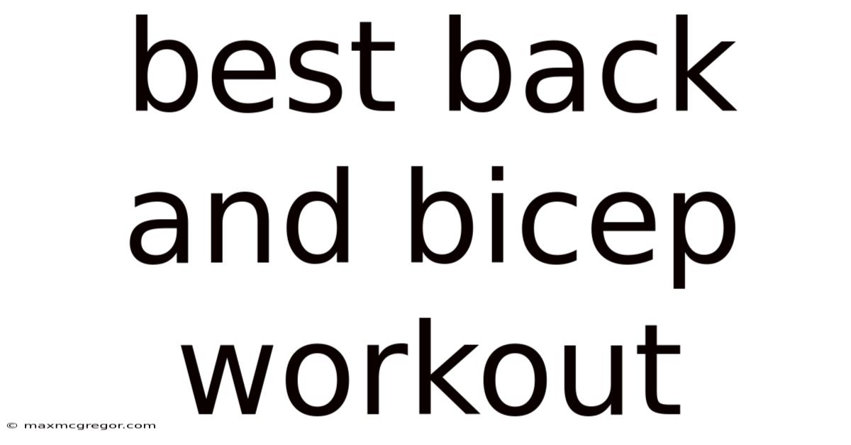 Best Back And Bicep Workout