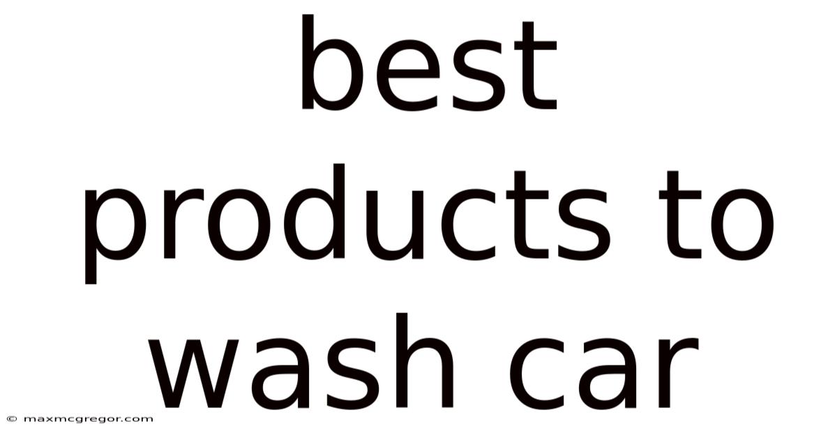 Best Products To Wash Car