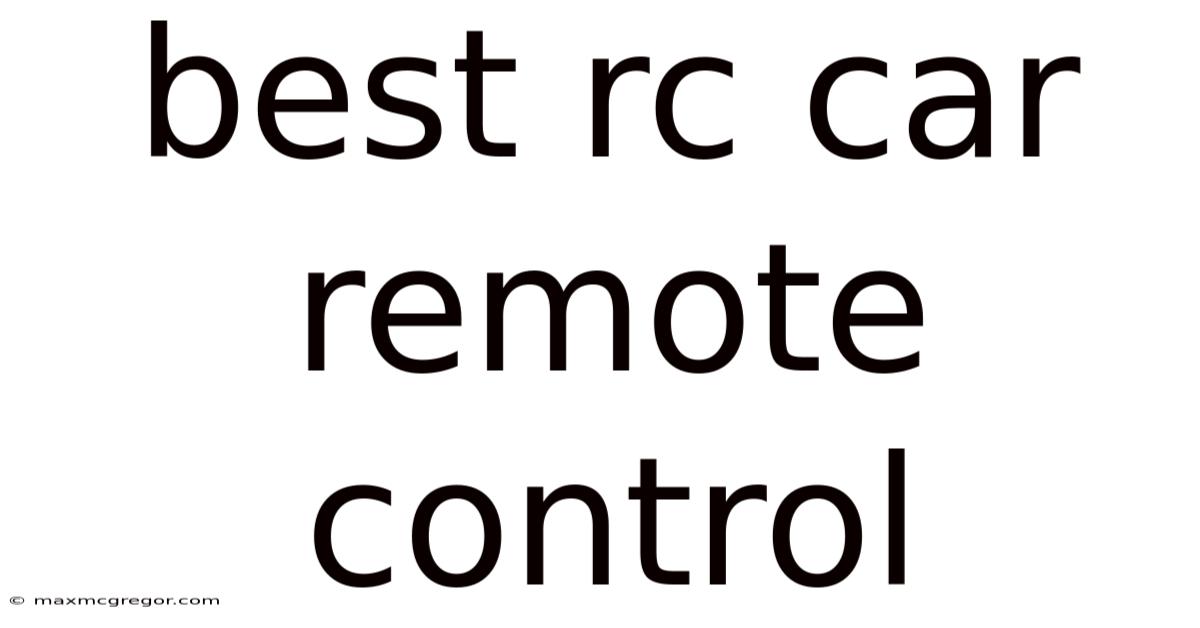 Best Rc Car Remote Control