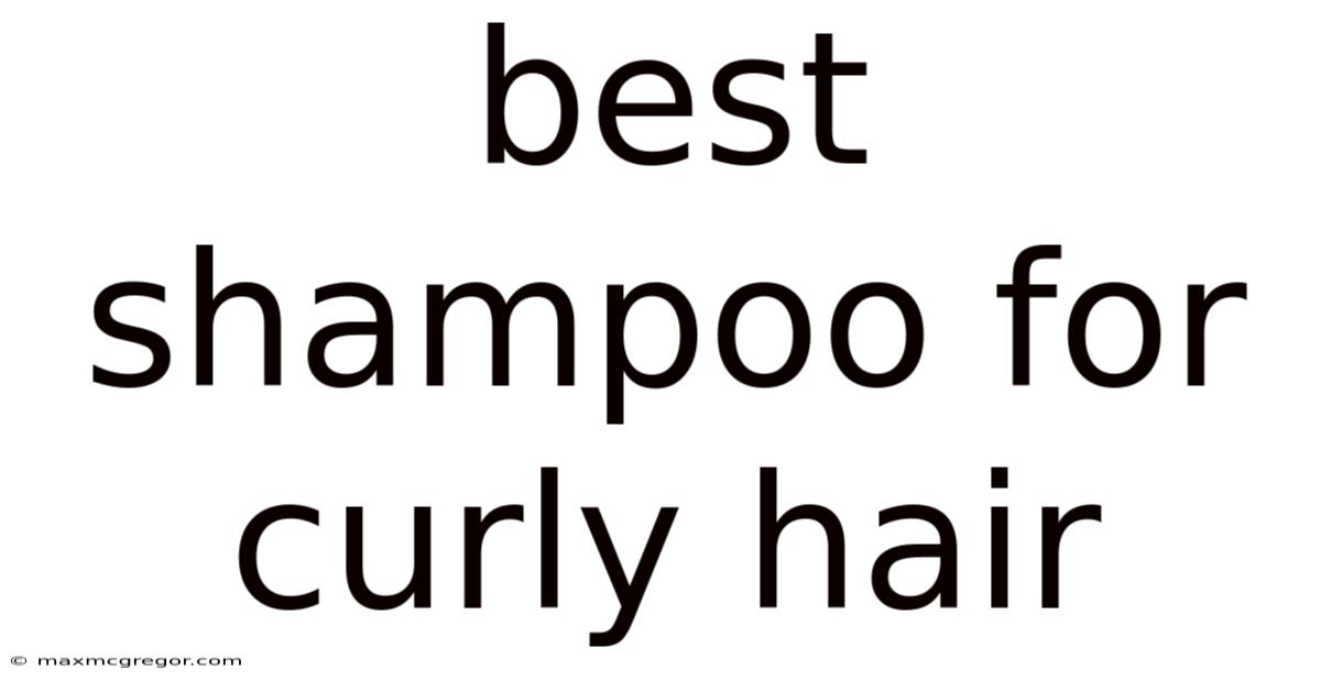 Best Shampoo For Curly Hair