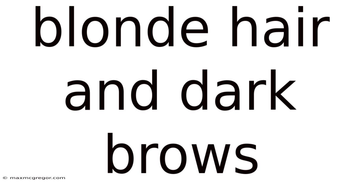 Blonde Hair And Dark Brows