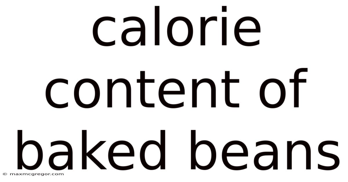 Calorie Content Of Baked Beans