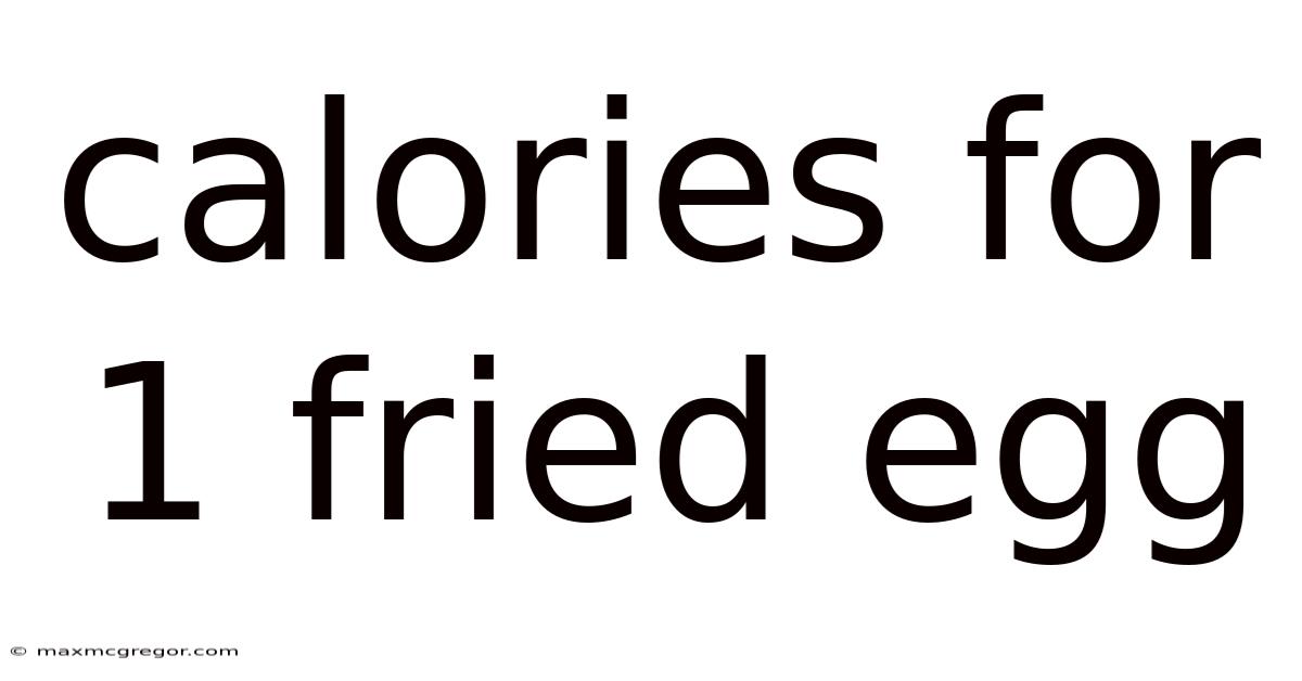 Calories For 1 Fried Egg