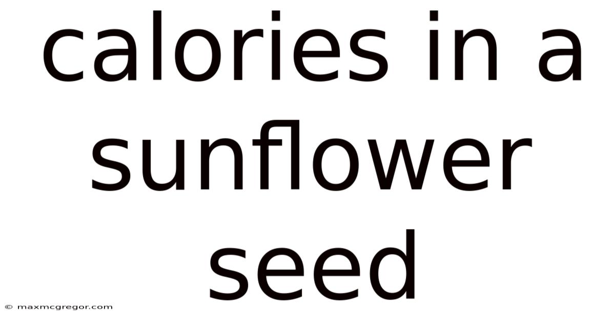 Calories In A Sunflower Seed
