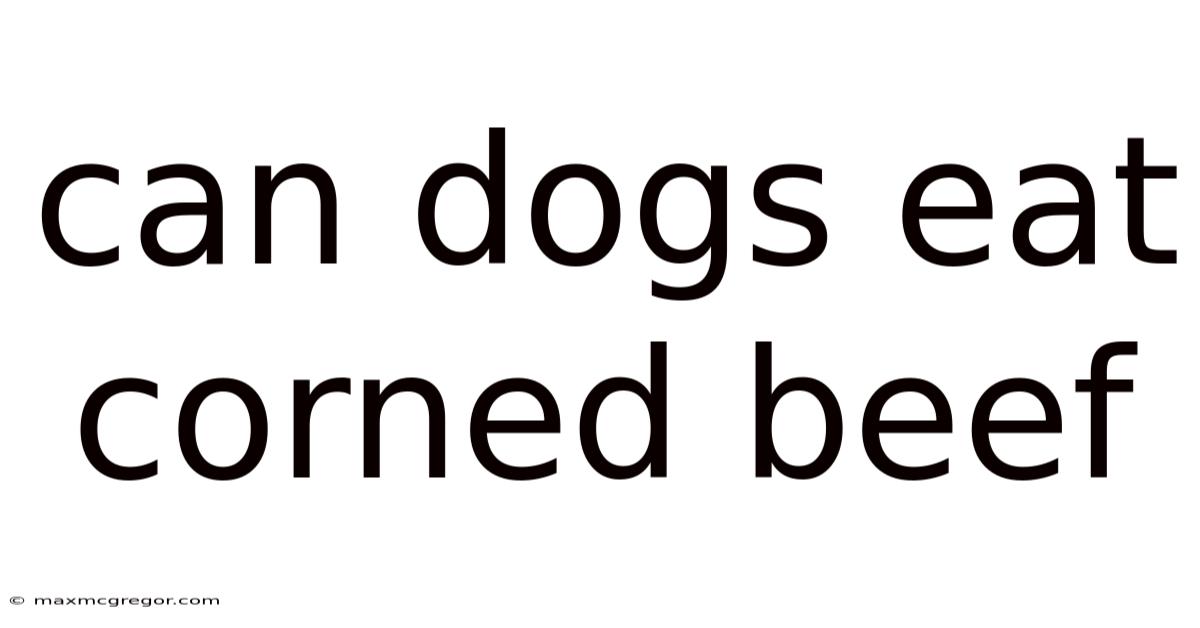 Can Dogs Eat Corned Beef