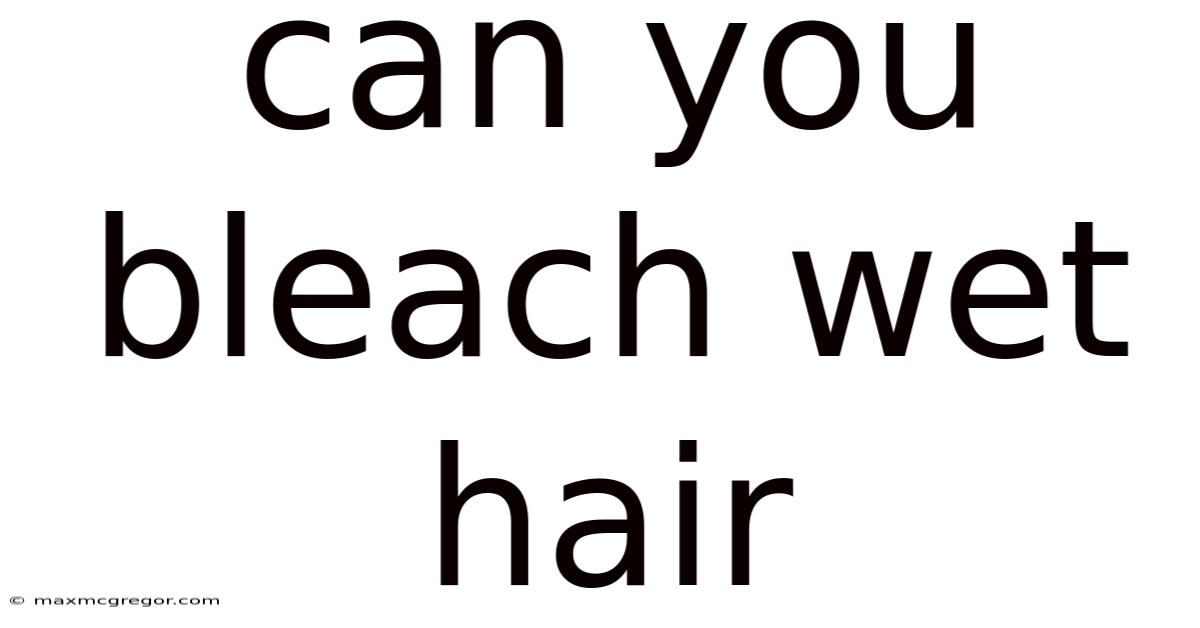 Can You Bleach Wet Hair