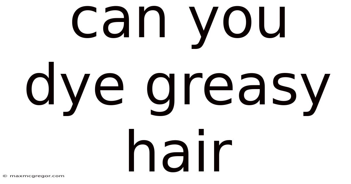 Can You Dye Greasy Hair