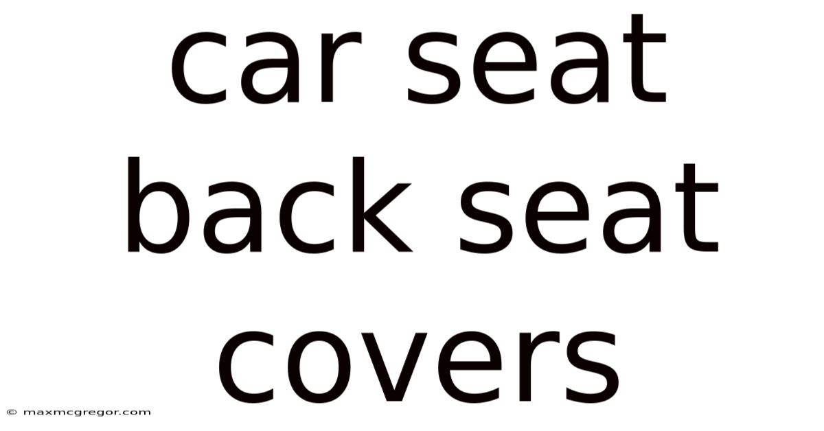 Car Seat Back Seat Covers