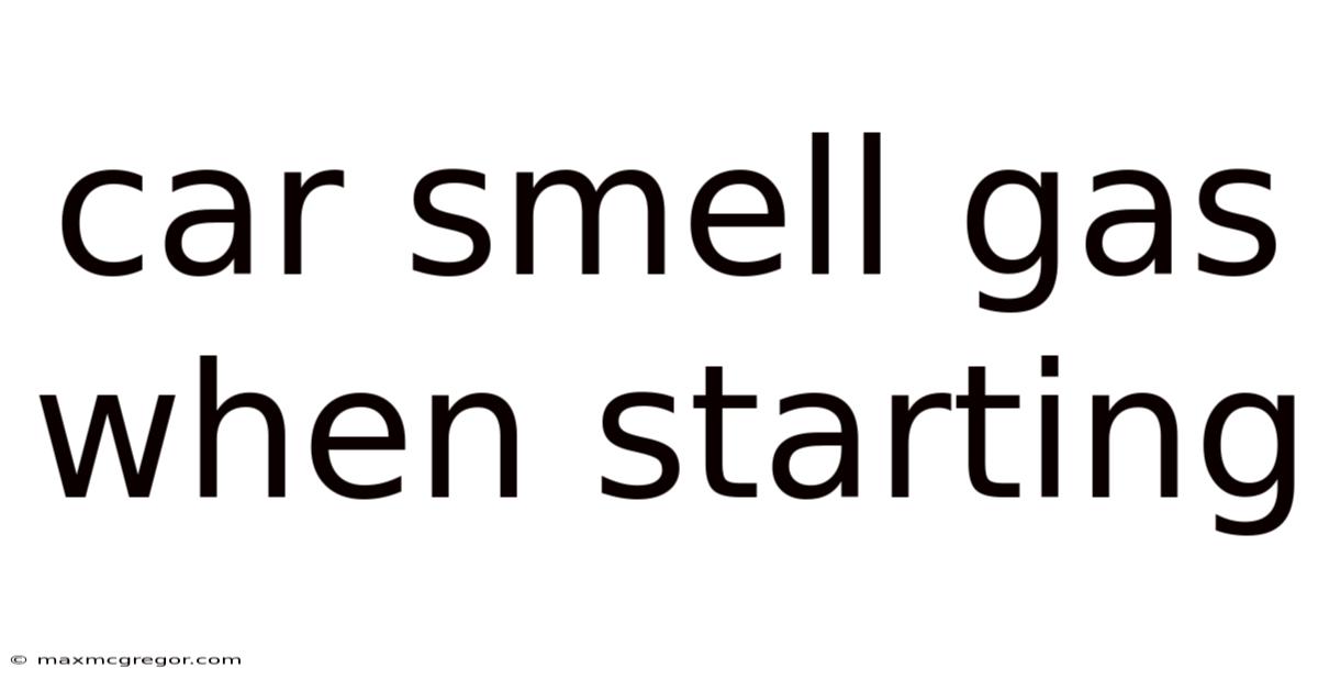 Car Smell Gas When Starting