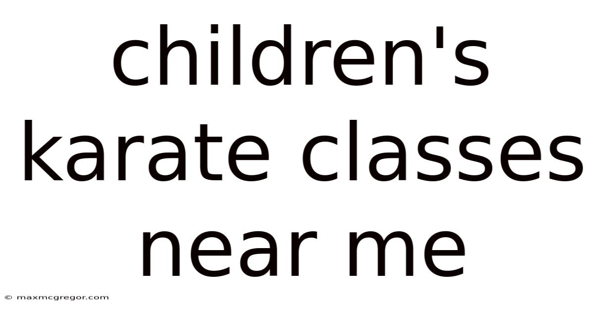 Children's Karate Classes Near Me