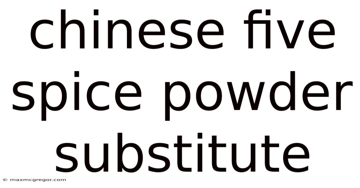Chinese Five Spice Powder Substitute