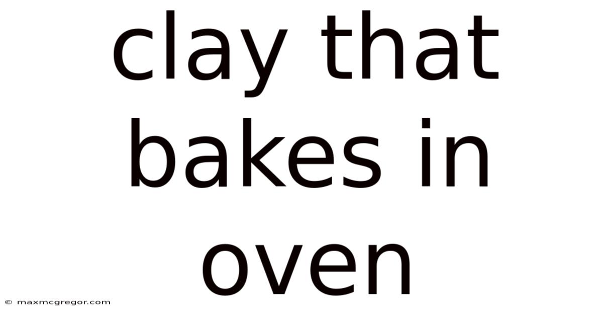 Clay That Bakes In Oven