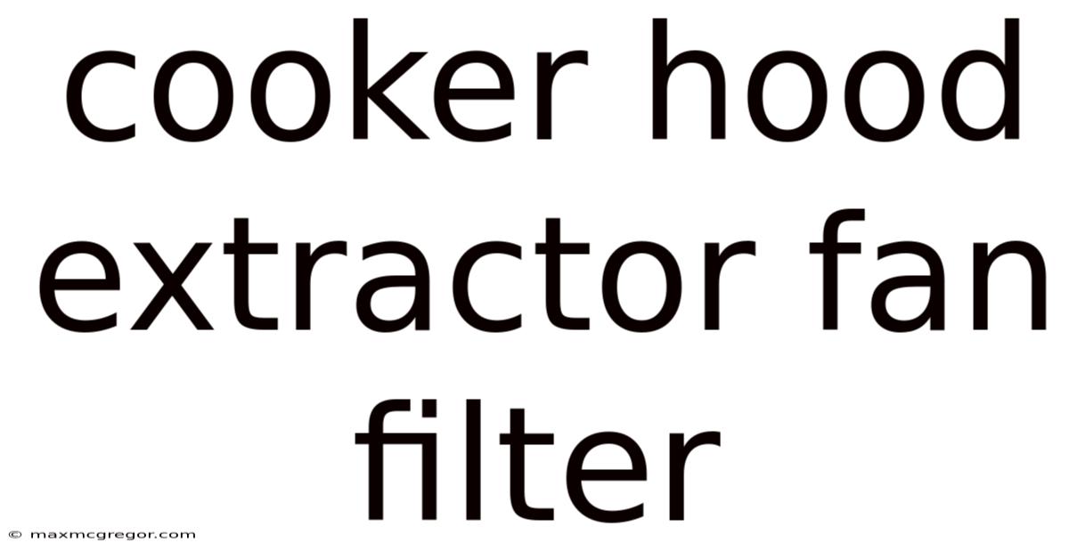 Cooker Hood Extractor Fan Filter
