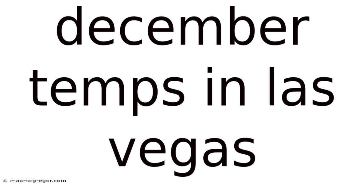 December Temps In Las Vegas