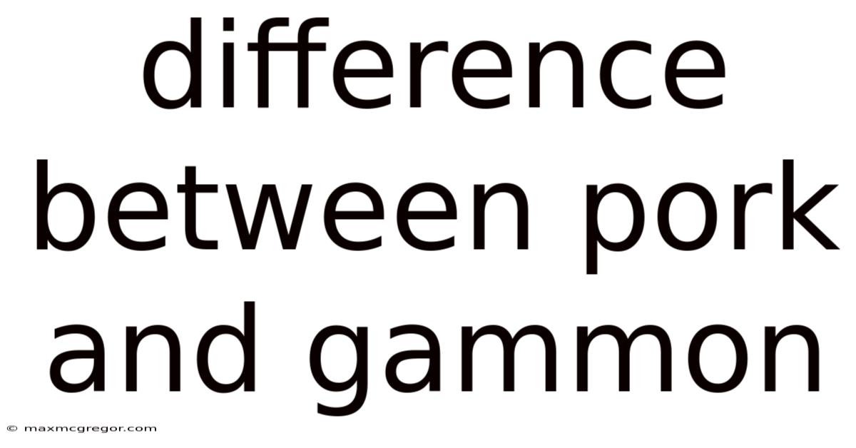 Difference Between Pork And Gammon