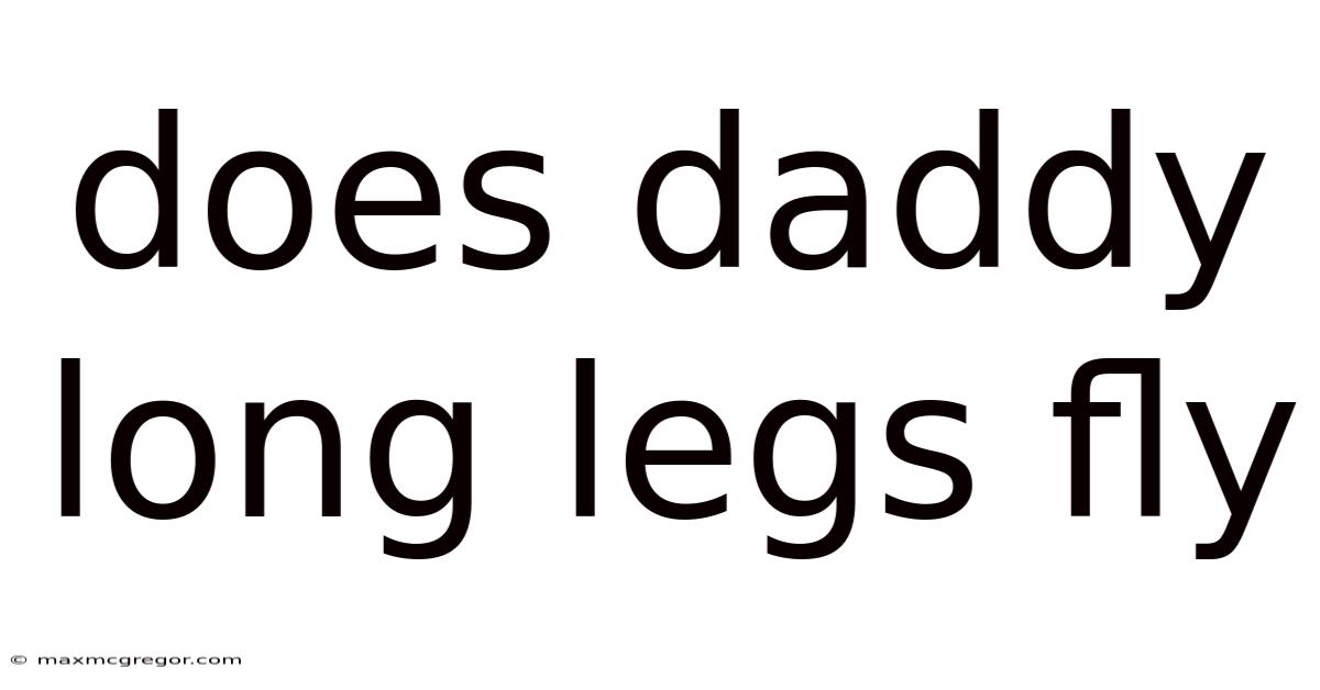 Does Daddy Long Legs Fly