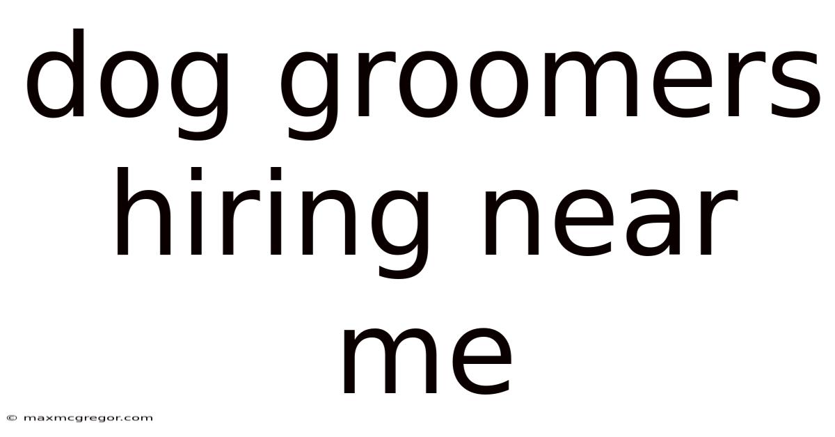 Dog Groomers Hiring Near Me