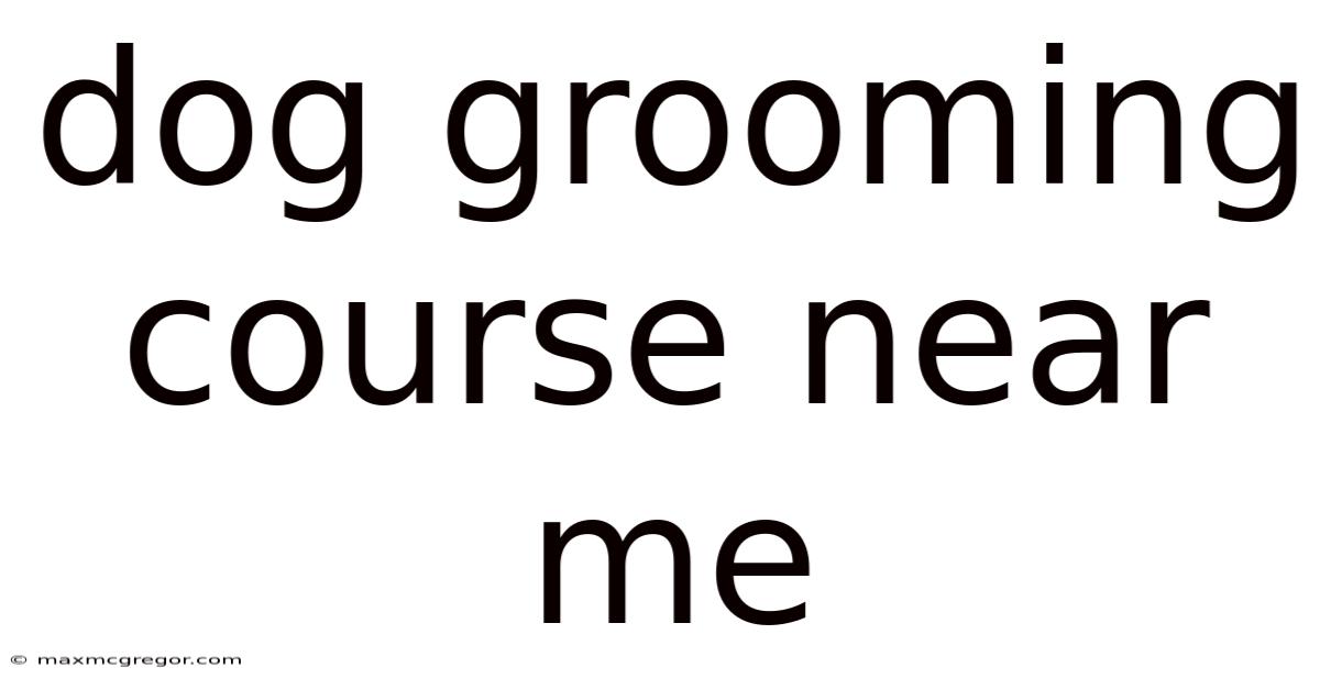 Dog Grooming Course Near Me