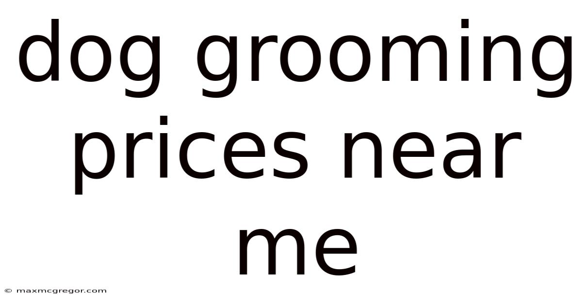 Dog Grooming Prices Near Me
