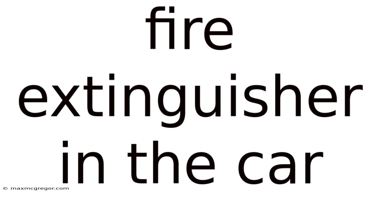 Fire Extinguisher In The Car