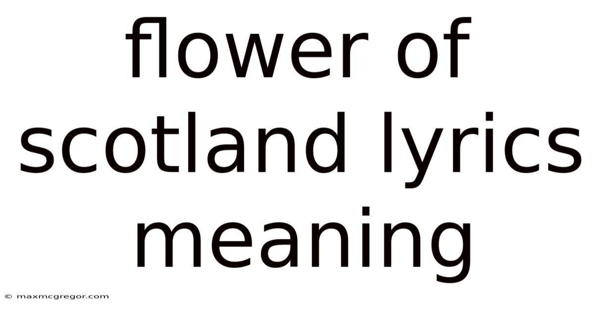 Flower Of Scotland Lyrics Meaning