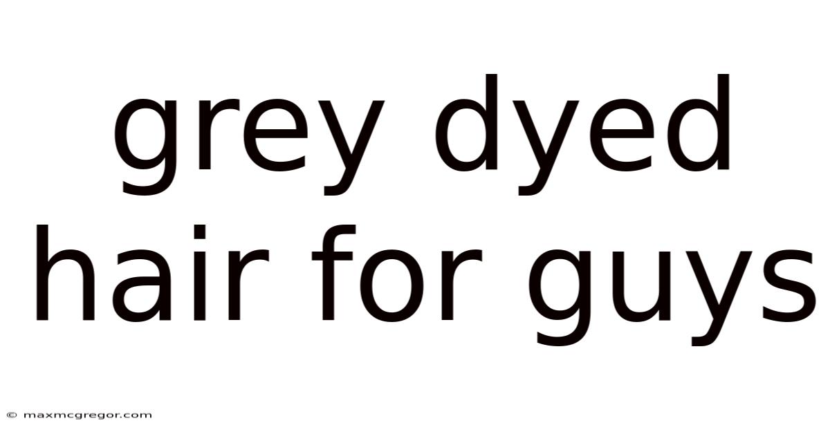 Grey Dyed Hair For Guys