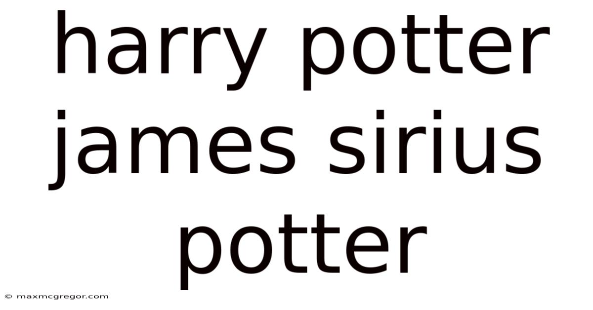 Harry Potter James Sirius Potter