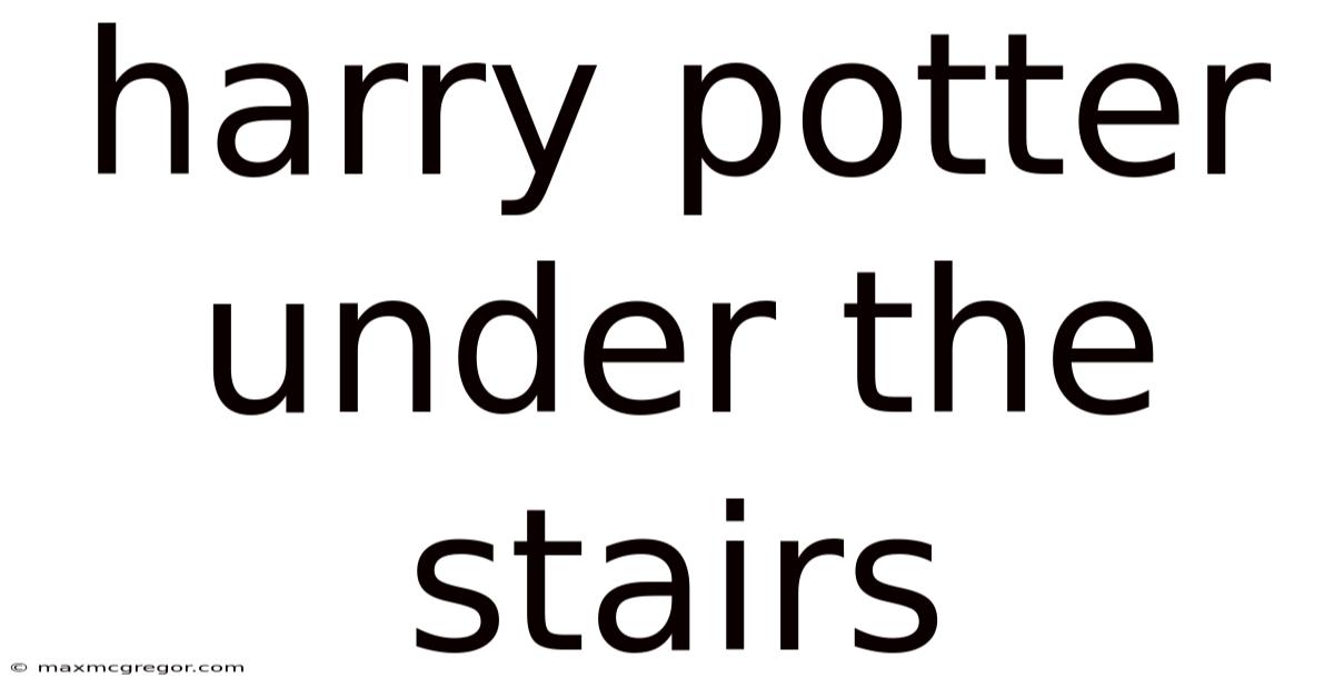 Harry Potter Under The Stairs