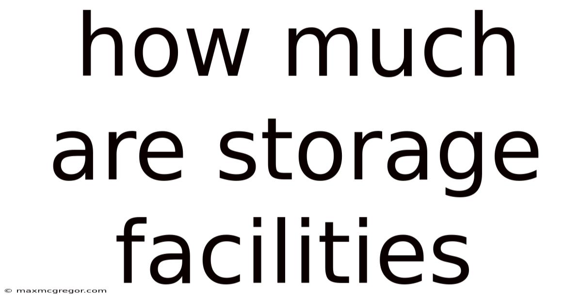How Much Are Storage Facilities