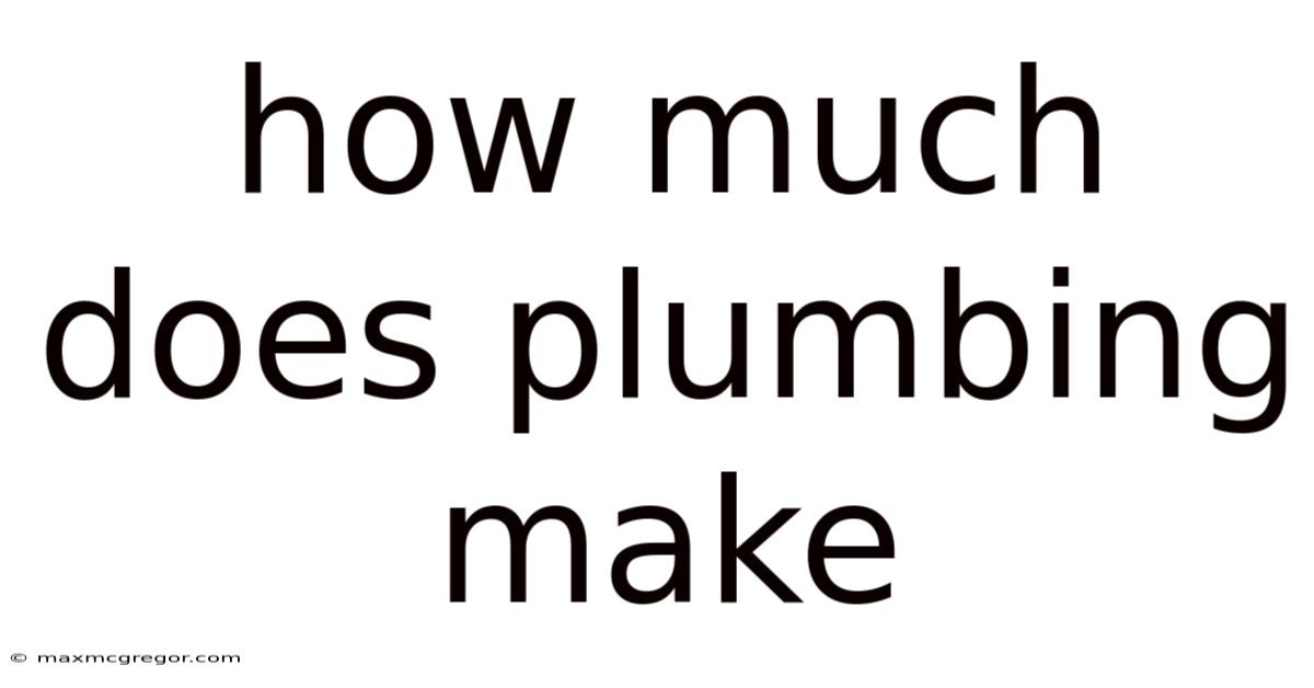 How Much Does Plumbing Make