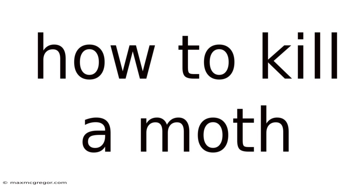 How To Kill A Moth
