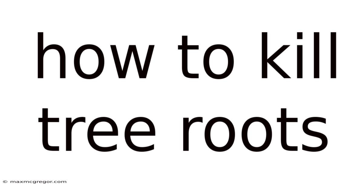 How To Kill Tree Roots