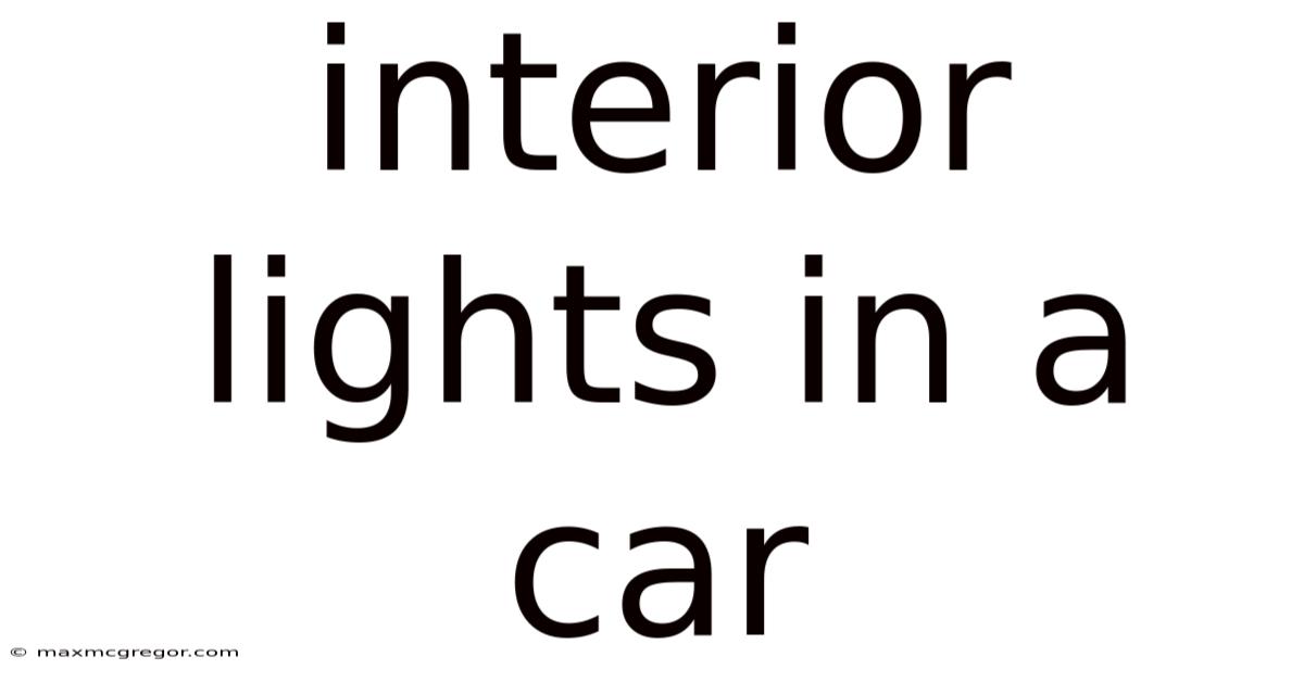 Interior Lights In A Car