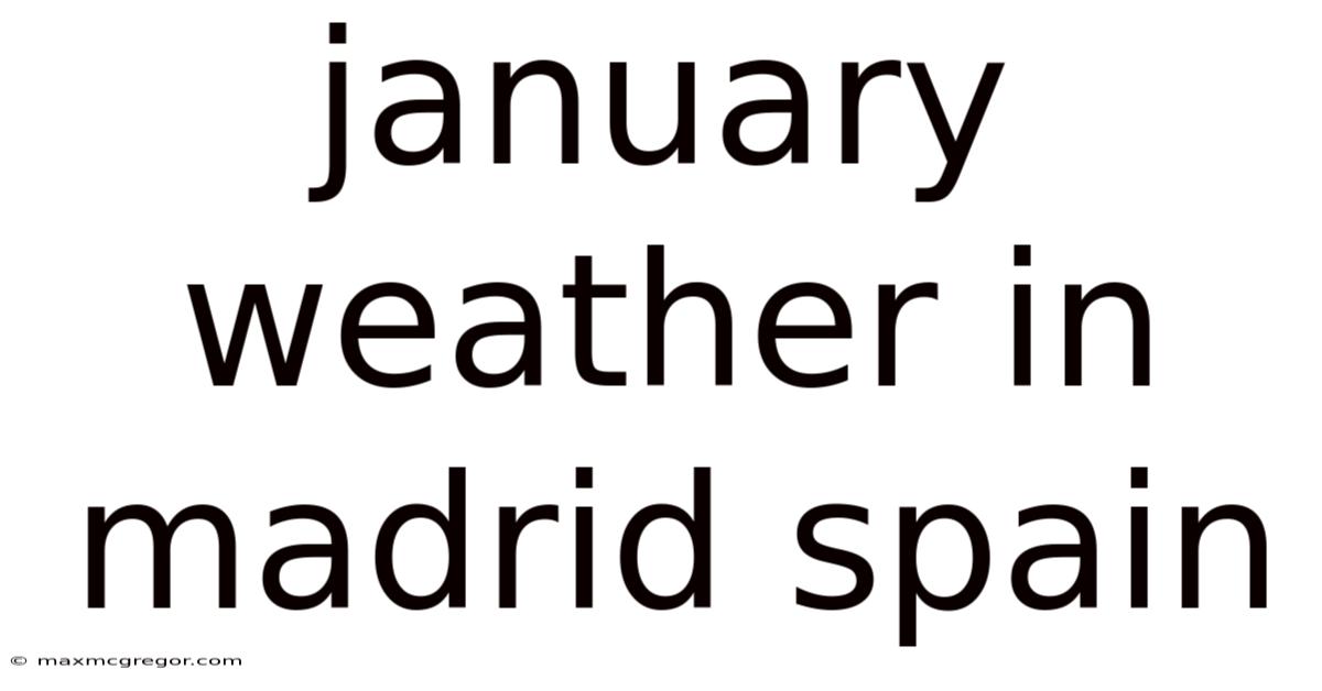 January Weather In Madrid Spain