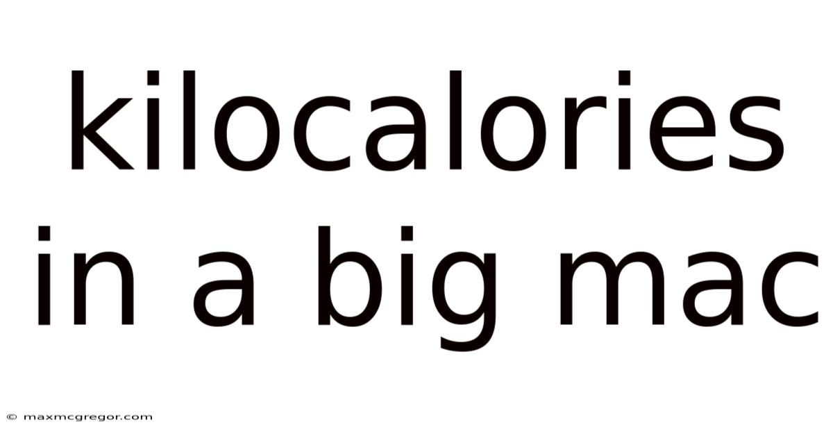 Kilocalories In A Big Mac