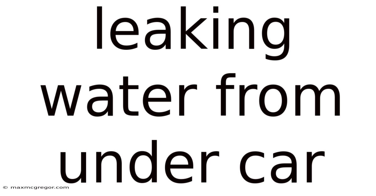 Leaking Water From Under Car