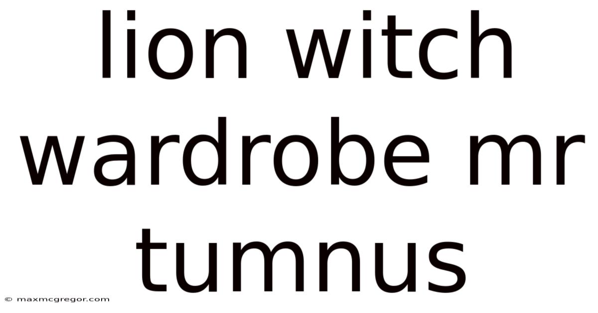 Lion Witch Wardrobe Mr Tumnus