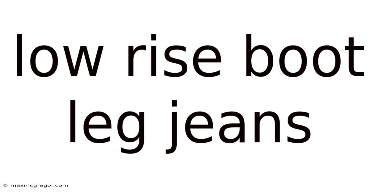 Low Rise Boot Leg Jeans