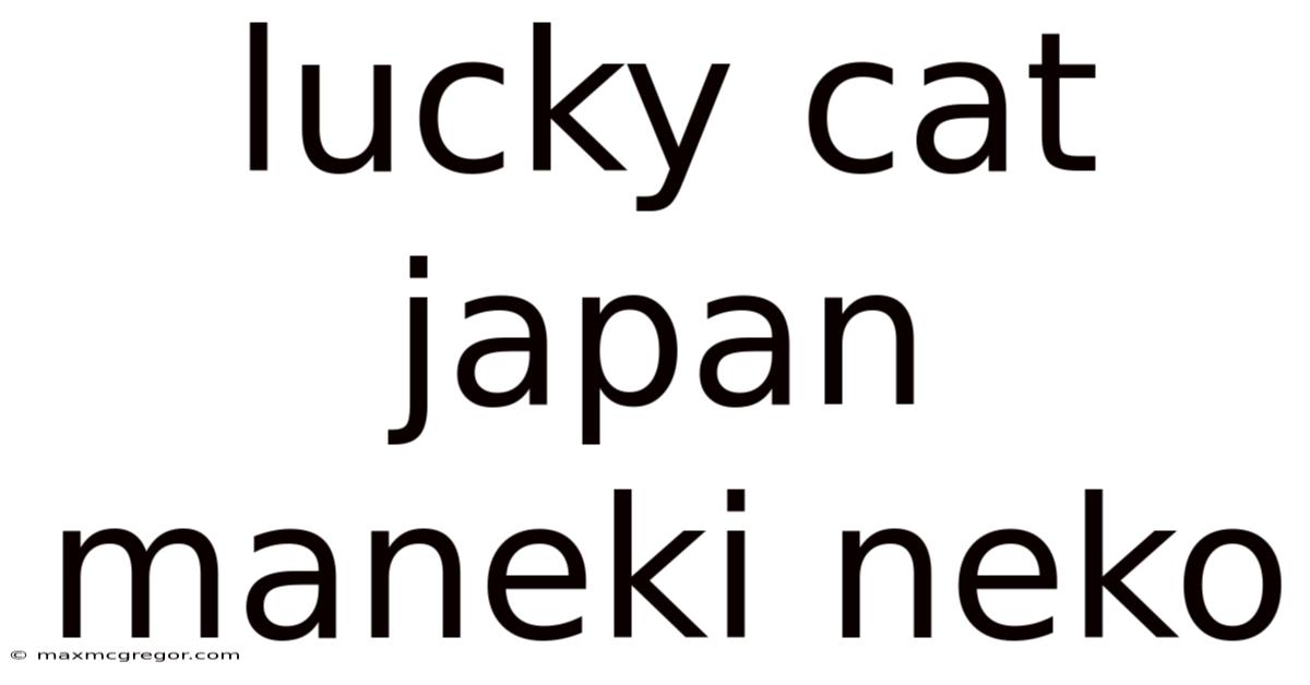 Lucky Cat Japan Maneki Neko