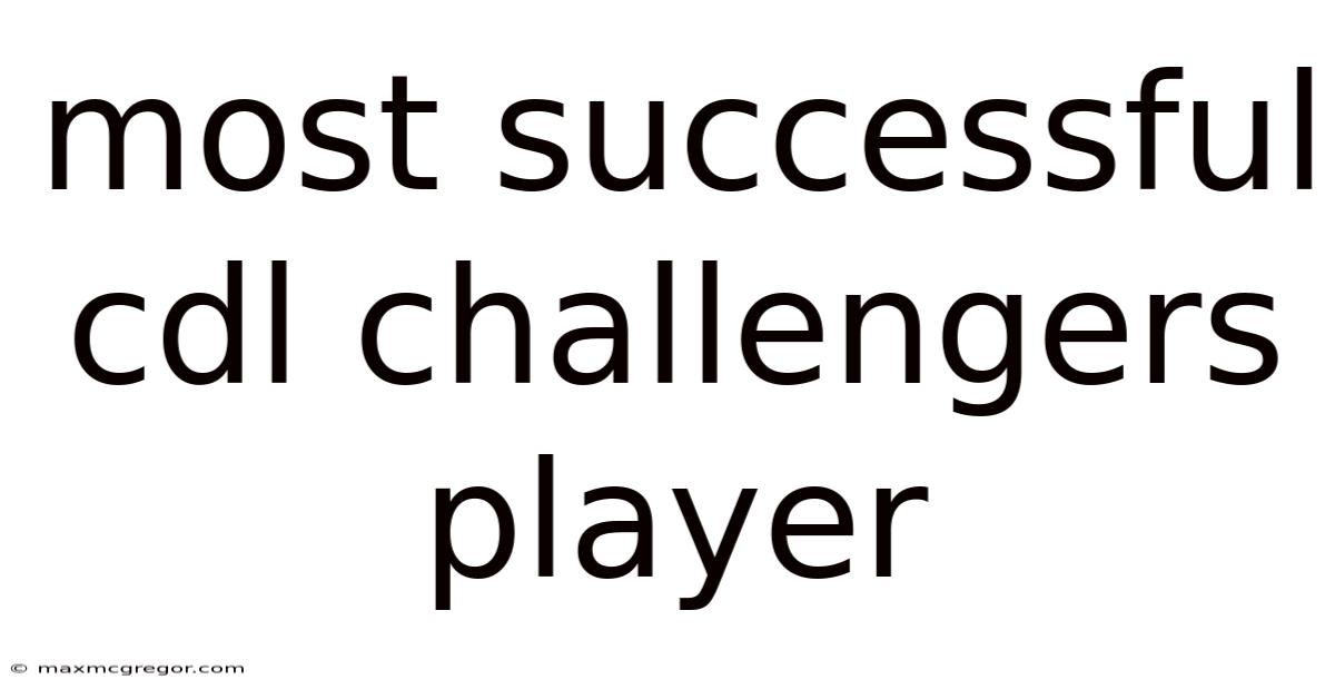 Most Successful Cdl Challengers Player