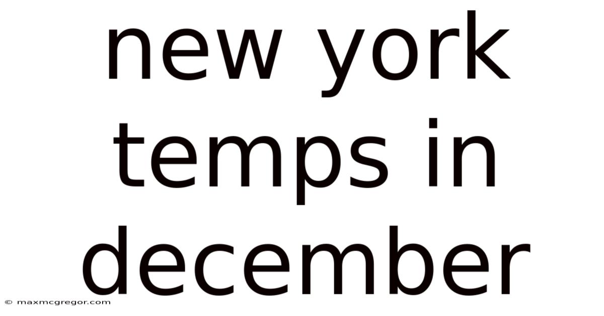 New York Temps In December