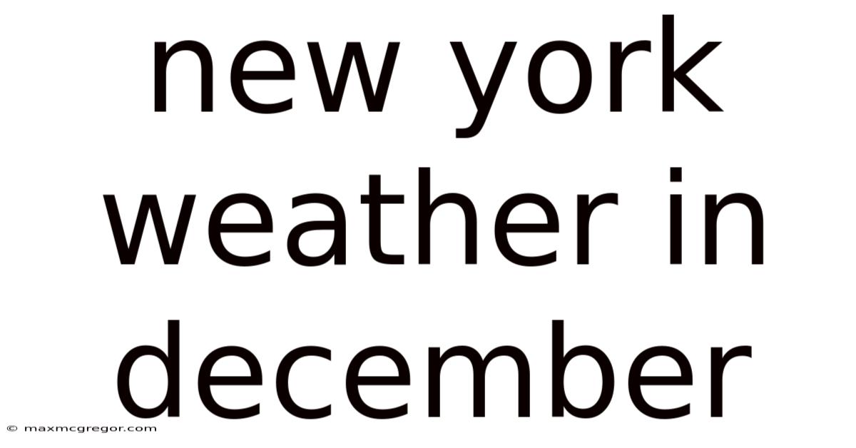 New York Weather In December