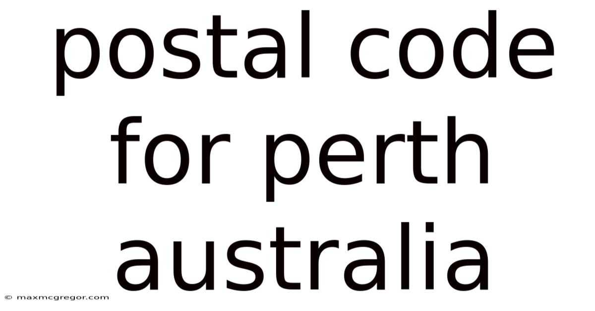 Postal Code For Perth Australia