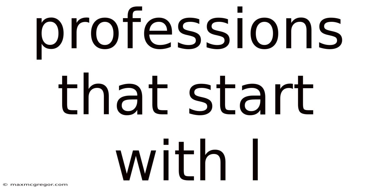 Professions That Start With L