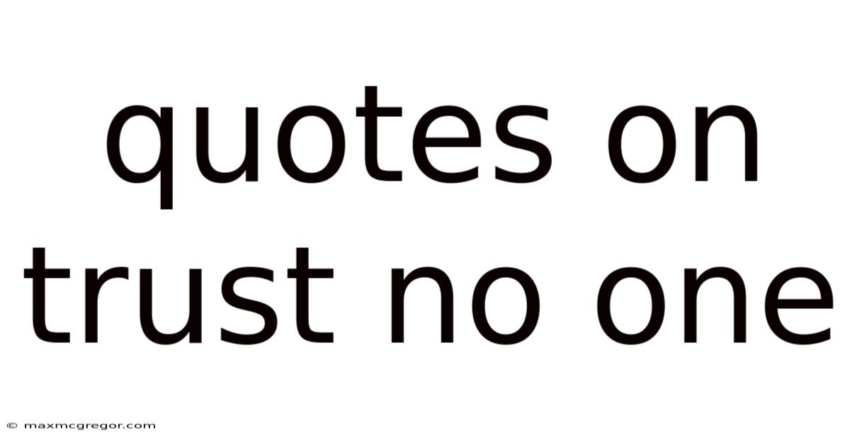 Quotes On Trust No One