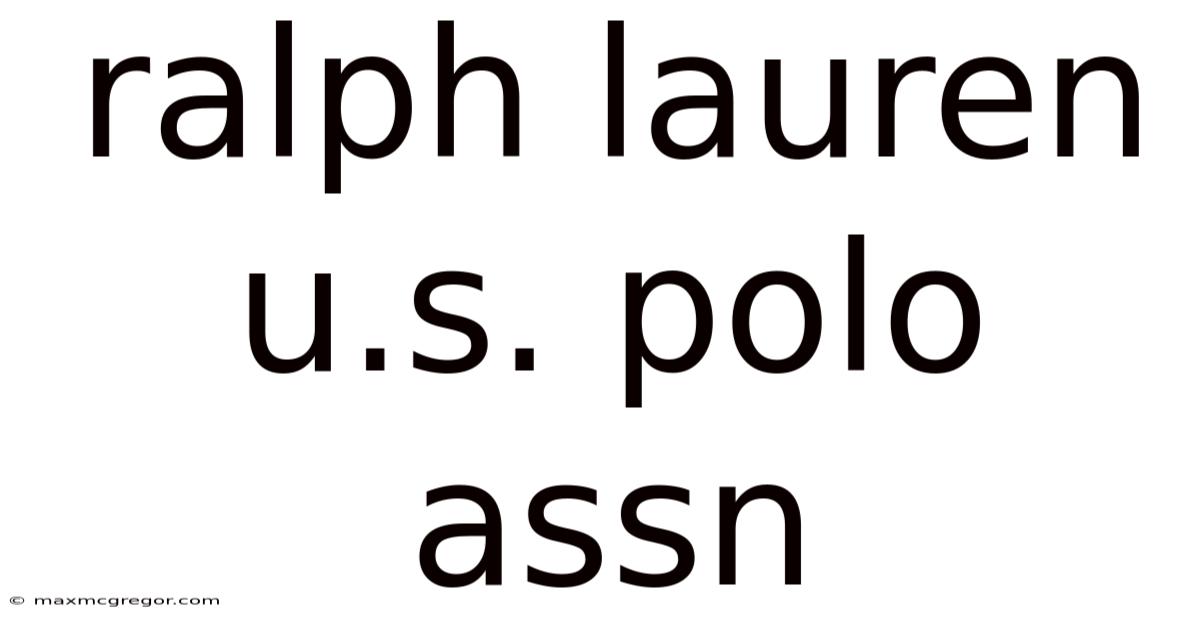 Ralph Lauren U.s. Polo Assn