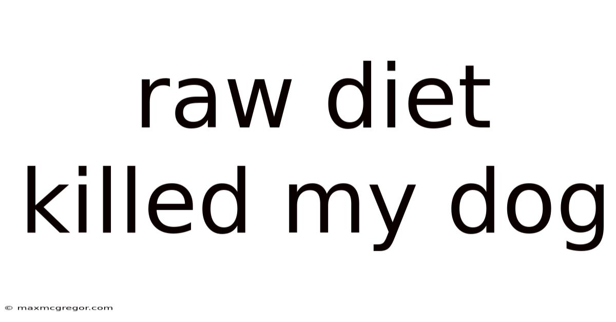 Raw Diet Killed My Dog